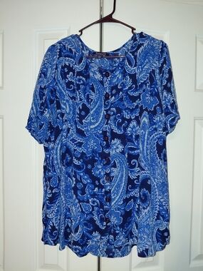 Paisley Blue Roaman's Angelina Tunic Women's Top/Size 18